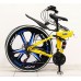 Bicycle Land Rover Yellow - White on alloy wheels with 3 spoke wheels Bicycle Land Rover Yellow - White on alloy wheels with 3 spoke wheels